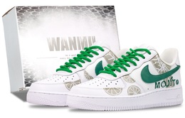 Nike Кроссовки Air Force 1 Lemon Summer, износостойкие, для скейтбординга, балансирующие, низкие, мужские, белые, зеленые cw2288-111（team144-柠檬之夏） | white green