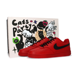 Nike Кроссовки для скейтбординга Court Vision 1, мужские, низкие, красные, черные dh2987-101(team589- 烈焰黑影礼盒款3） | red black