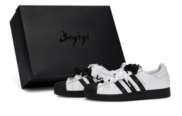 Adidas Кроссовки Superstar 2 German Army мужские низкие, черно-белые ji0124(team80-男款月夜天鹅s-box) | black white