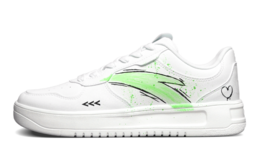 Anta Низкие противоскользящие амортизирующие кроссовки для скейтбординга, мужские, белые, зеленые 912418001q-2(team65-绿色爱心)