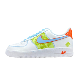 Nike Кроссовки Air Force 1 с противоскользящим покрытием, износостойкие, низкие, мужские, белые, зеленые, синие cw2288-111（team709-夏叶疏影） | white green blue