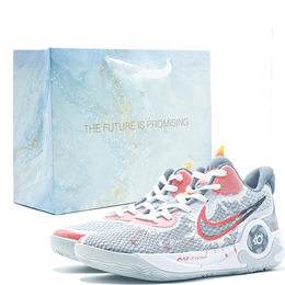 Nike Баскетбольные кроссовки KD Trey 5 IX, износостойкие, средний верх, мужские, серо-оранжевые cw3402-011（team631-炫芒速影 sbox） | gray orange