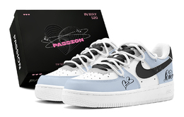 Nike Кроссовки Air Force 1 Heart Love Song Low Top для скейтбординга, мужские, черные cw2288-111(teams2-爱意恋曲男s-box) | black