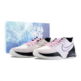 Nike Баскетбольные кроссовки Ja 2 Morant 2 с функцией Heartbeat Frequency, с противоскользящим покрытием, износостойкие, низкие, мужские, розовые, черные fd7327-100（team626-心动频率-sbox） | pink black (blue special box)
