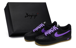 Nike Кроссовки для скейтбординга Air Force 1 мужские, низкие, черно-фиолетовые ib6388-001(team80-男款昔时今游紫sbox) | black purple