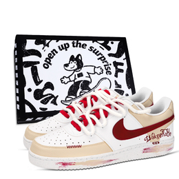 Nike Кроссовки Court Vision 1 Retro American Style с низким верхом, износостойкие, для скейтбординга, мужские, белые, желтые, красные dh2987-101（team-883复古美式鞋盒） | white yellow red