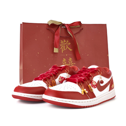 Jordan Баскетбольные кроссовки Air 1 Eternal Union Anti Slip, износостойкие, низкие, винтажные, белые, красные fj3459-160(team676-永结同心) | white red