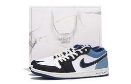 Jordan Баскетбольные кроссовки Air 1 с антискользящим и износостойким покрытием, низкие, винтажные, мужские, небесно-голубые ih0648-141(team拾伍-男女同款白蓝三sbox) | sky blue