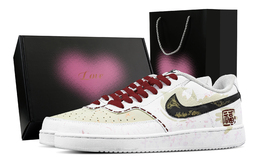 Кроссовки Court Vision 1 Blessing, износостойкие, низкие, для скейтбординга, мужские, пшеничного цвета Nike, Wheat dh2987-101(team1171-纳福-礼盒） | wheat