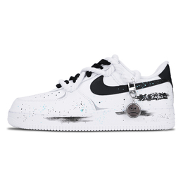 Nike Кроссовки Air Force 1 Black White Splatter с низким верхом, противоскользящие, водонепроницаемые, мужские, черно-белые cw2288-111(team1001-黑白喷溅） | black white