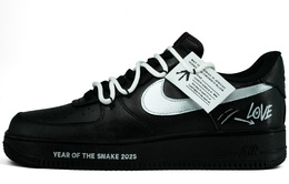Кроссовки Air Force 1 Low Top для скейтбординга, мужские, черные, серебристые Nike, Black Silver cw2288-001(team975-告白情书) | black silver