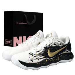 Nike Баскетбольные кроссовки Hyperdunk 2017 Shock Absorbers Low Top, мужские, черно-золотые hv1793-170(team169-青墨染lucky黑) | black