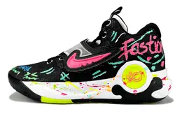 Nike Баскетбольные кроссовки KD Trey 5 X с противоскользящей подошвой, износостойкие, мужские, черные, розовые dj7554-007(team757-黑彩劲影) | black pink