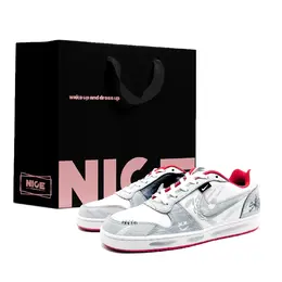 Nike Низкие мужские кроссовки для скейтбординга EBERNON, цвет "серый-теневой" aq1774-101(team1108-灰影坠星ld) | white gray