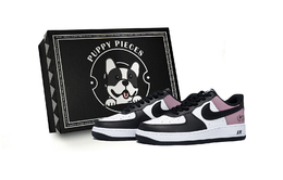 Nike Кроссовки Air Force 1 Puppy Fragment, Special Shoe Box, низкие, мужские, для скейтбординга, белые, розовые dv0788-001(team85-菡萏树莓as-box) | white pink