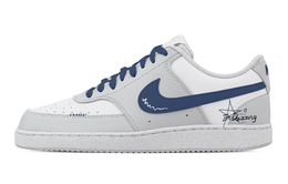 Nike Кроссовки для скейтбординга Court Vision Starry Sea, износостойкие, низкие, мужские, белые, синие hm9862-002(team773-星辰大海) | white blue