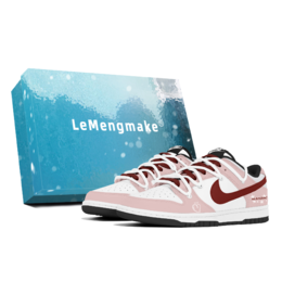 Nike Кроссовки для скейтбординга Dunk Dust Collection, износостойкие, низкие, мужские, розовые dd1391-100(team496-草莓核爆s-box) | white