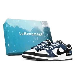 Nike Кроссовки для скейтбординга Dunk Dust Collection, износостойкие, низкие, мужские, сине-черные dd1391-100(team496-深海代码s-box) | white