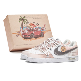 Nike Кроссовки Court Vision 1 Lively Island, Box, Beautiful Wish, износостойкие, низкие, для скейтбординга, мужские, розовые, белые dh2987-101(team799-美好心愿s-box) | pink white