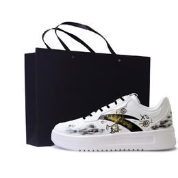 Anta Комфортные, нескользящие, износостойкие, дышащие, низкие кроссовки для скейтбординга, мужские, белые, черные 912518001q-2（team1218-薪享事成礼袋款） | white black