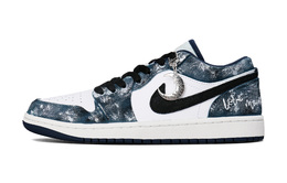 Jordan Баскетбольные кроссовки Air 1 Vintage, низкие, мужские, цвет: черный/белый/синий ih0648-141(team1105-男款星辰如幕) | black white blue