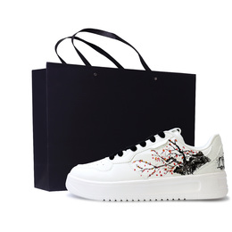 Anta Свободные, нескользящие, легкие и дышащие низкие кроссовки для скейтбординга, мужские, черные, белые, красные 912418001q-2（team1218-踏寒梅礼袋款） | black white red