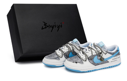 Nike Кроссовки для скейтбординга Dunk, низкие, мужские, белые/синие/серые hf5441-001(team80-男款追月者s-box) | white blue gray