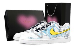 Nike Летние износостойкие низкие кроссовки для скейтбординга Court Vision 1, мужские, сине-желтые dh2987-101(team1171-夏日冲浪-礼盒） | blue yellow