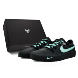 Nike Кроссовки для скейтбординга Court Shot Azo Blue с блестящим котом, низкие, мужские, сине-черные fq8146-001(team79-男款异次曜蓝s-box) | black blue (black box)