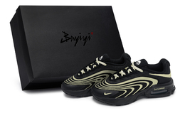 Nike Кроссовки Air Max Fire Casual, низкие, мужские, цвет: черный/бежево-желтый if2621-001(team80-男款极空米黄s-box) | black rice yellow