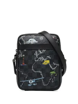 Louis Vuitton 2019 pre-owned Damier Graphite Renaissance Map Danube Slim PM crossbody bag 22342268