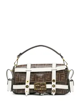 Fendi 2010-2024 Zucca Glazed Fabric Cage Baguette satchel 28920322