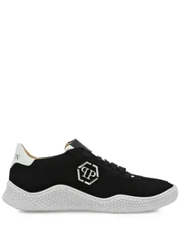 Philipp Plein logo-plaque suede sneakers 22223525