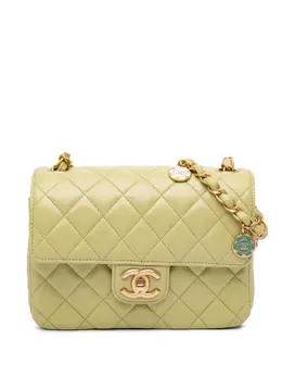 CHANEL Pre-Owned: Зелёная сумка через плечо 