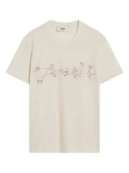 FENDI: Бежевая футболка 