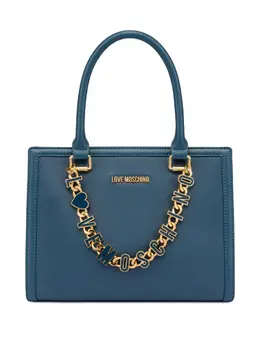 Love Moschino: Голубая сумка-шоппер 