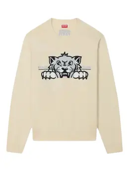 Kenzo: Белый свитер  Tiger