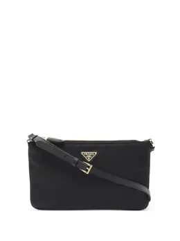 Prada 2020s logo plaque nylon clutch 30294946