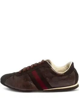 Gucci Guccissima-leather Web-stripe sneakers 30319219