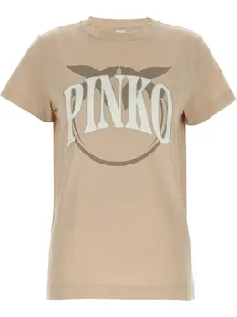 PINKO: Бежевая футболка 