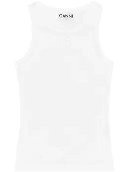 GANNI: Белая майка 