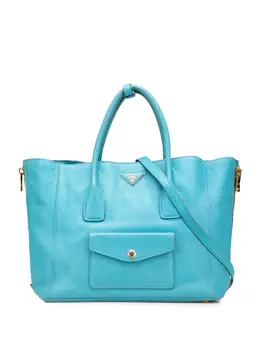 Prada 2010-2025 Vitello Daino Side Zip Twin Pocket Open Convertible Tote satchel 31342829