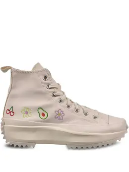 Converse Run Star Hike Platform Hi "Embroidered Fruits & Florals - Beige" sneakers 31850104