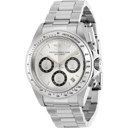 Invicta 37167 Mens Silver Dial Stainless Steel Chronograph GMT Watch