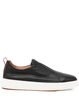 Santoni tumbled leather sneakers 31661974