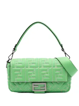 Fendi 2010-2025 Zucca Embossed Stitched Leather Baguette satchel 31551141