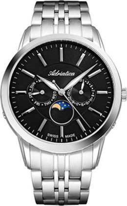 Швейцарские наручные мужские часы Adriatica 8306.5114QF. Коллекция Moonphase w231446