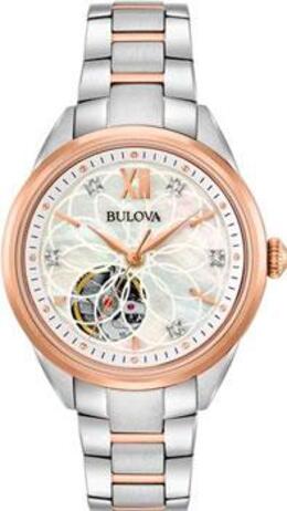 Японские наручные женские часы Bulova 98P170. Коллекция Automatic Ladies w194001