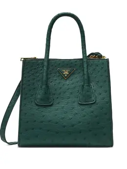 Prada 2024 Double Handle Ostrich Tote Bag 31366386