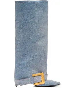 Balmain: Голубые ботинки 